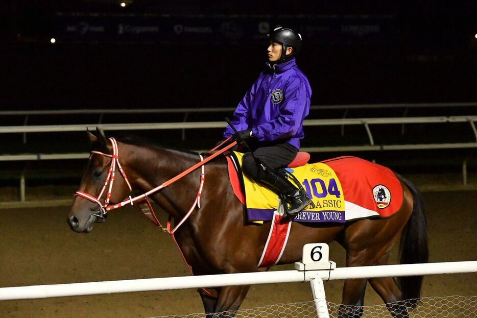 フォーエバーヤング＝現地1日、米デルマー競馬場、撮影Katsumi.Saito