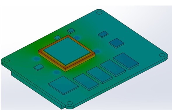 PCBの熱解析シミュレーション［クリックで拡大］ 出所：OKI