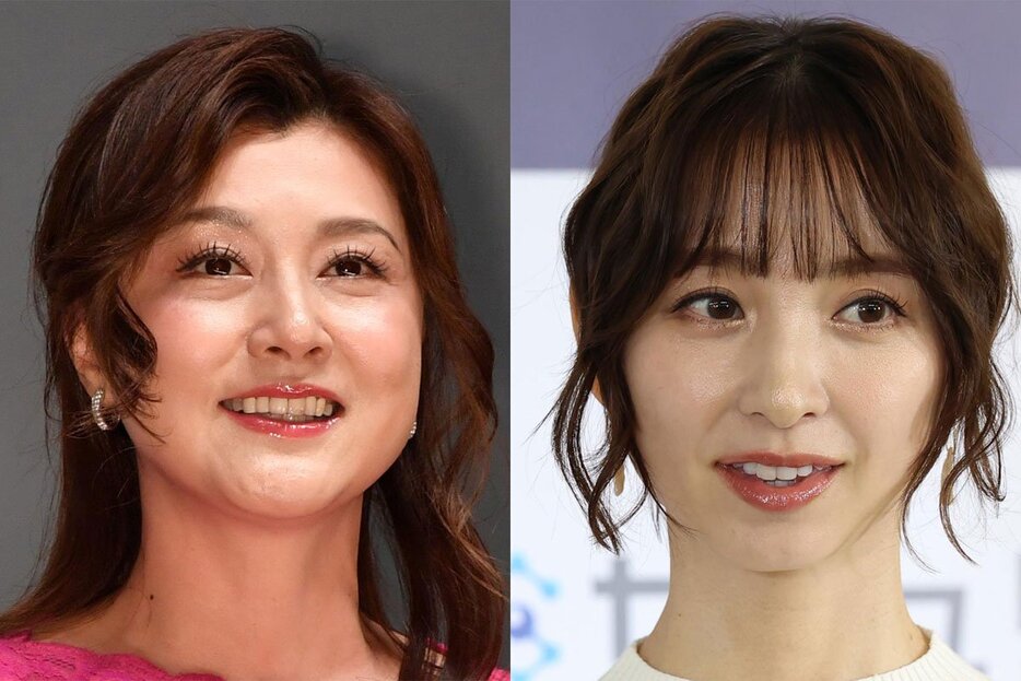 「サムデイ」所属の藤原紀香（左）と篠田麻里子