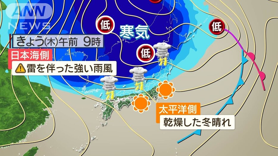 雷雨や突風の恐れ 関東は今季一番の乾燥