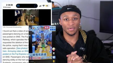 富士急行線内でダンス動画を撮影し、大炎上したYouTuber。自身のチャンネルで、日本で起こった批判の声を「I got BANNED From Japan!」と題して取り上げた（画像：本人のYouTubeチャンネルより）