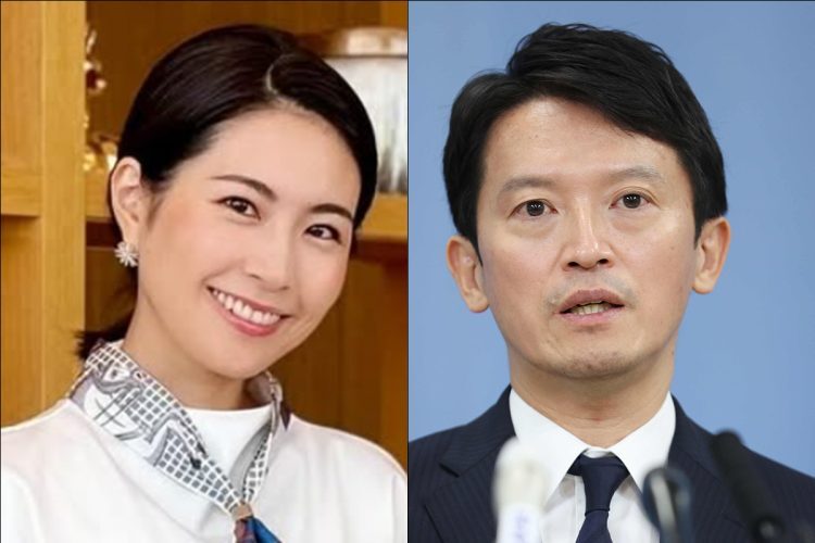 主張が食い違う折田楓社長と斎藤元彦知事（時事通信フォト）