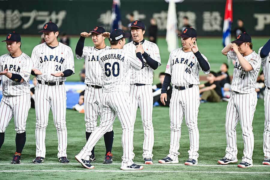 台湾との決勝戦に臨んだ侍ジャパン【写真：中戸川知世】