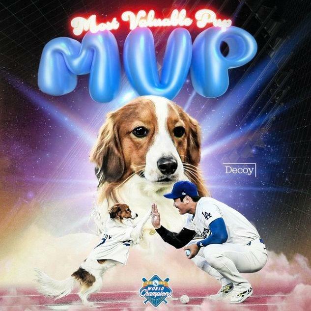 　大谷のＭＶＰを伝えるドジャースのビジュアル（ロサンゼルス・ドジャース提供）