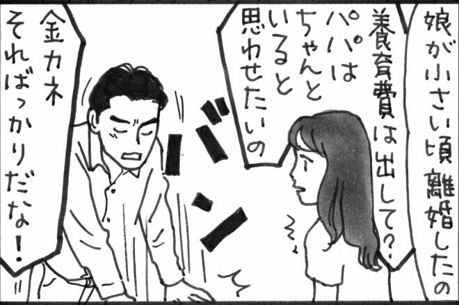 子どもが小さい頃、離婚した女性は「養育費を出して」と求めましたが…＝夜廻り猫