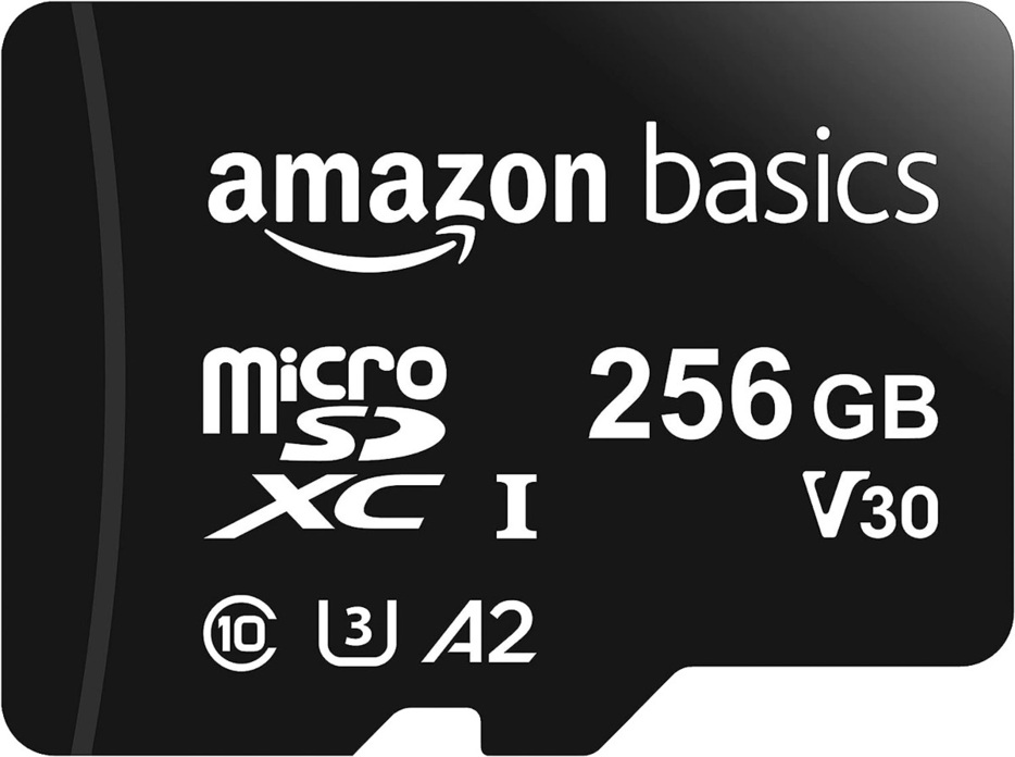 「microSDXCメモリーカード 256GB フルサイズアダプター付き A2 U3 読み込み速度最大100MB／秒 ブラック」