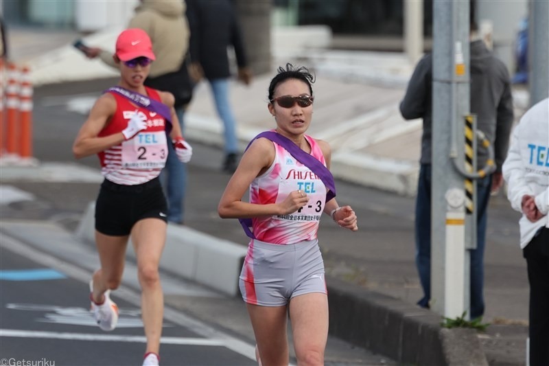 3区で資生堂・五島莉乃（中央）が日本郵政グループ・廣中璃梨佳を引き離す