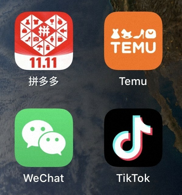 中国企業のアプリ。TikTokやTemuは海外でも人気だ