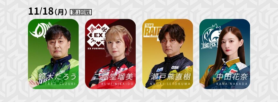 11月18日第1試合の出場選手