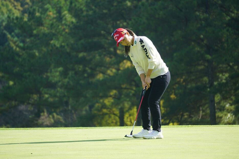 プロアマ戦で最終調整した上田桃子（撮影・鈴木和希）