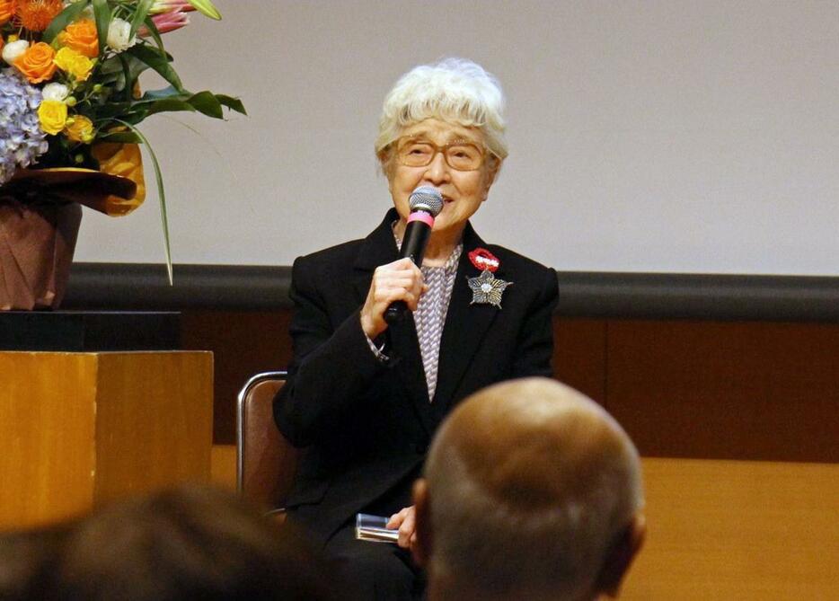 祈り会で語る横田早紀江さん＝１１月７日、東京都千代田区