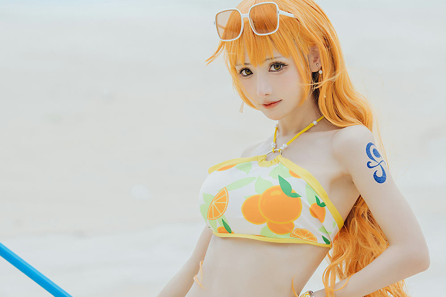 『ONE PIECE』ナミに扮する「紫気気」さん（Weibo：@紫気気）／画像提供：「紫気気」さん