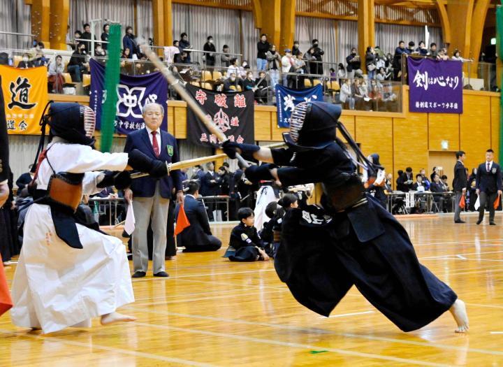 最後となる小田少年剣道錬成大会で、鍛えた技を披露する剣士