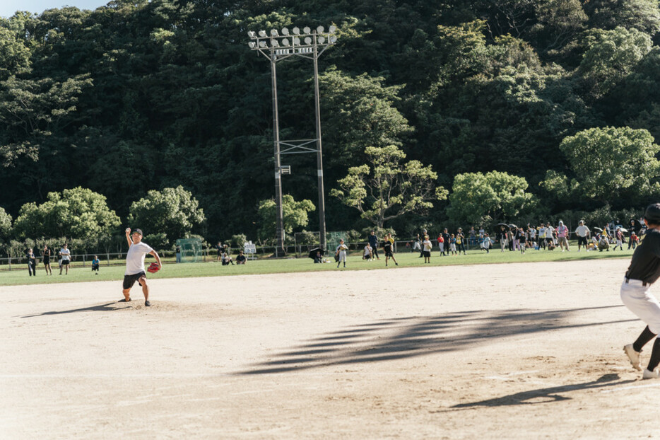 「対馬には野球をできる素晴らしい環境があるのでどんどん活用して欲しい」と語る。