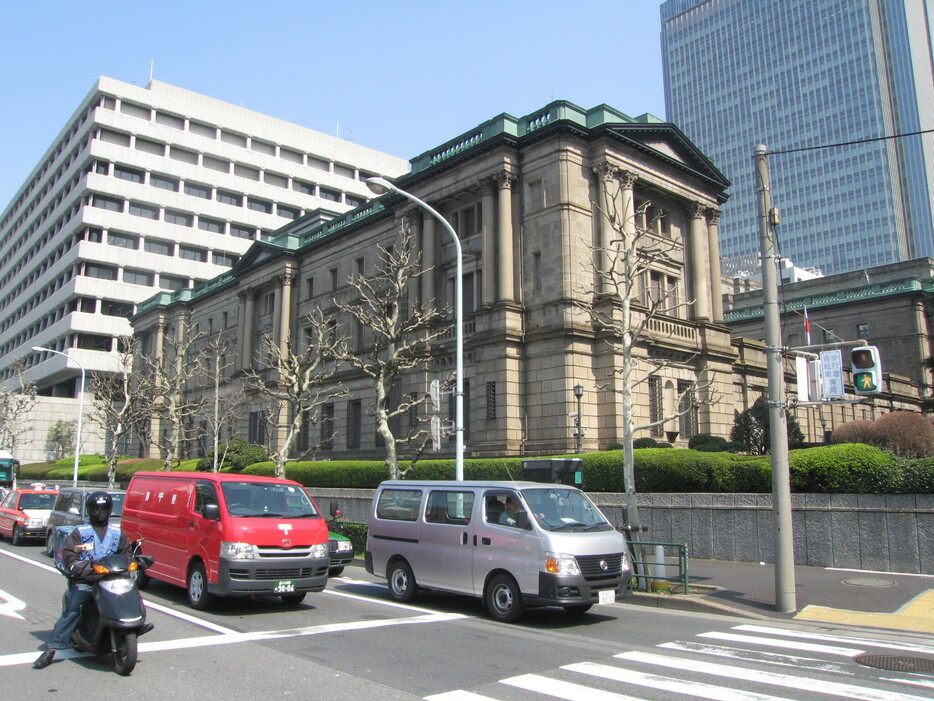 日銀本店（手前旧館、左奥に新館）