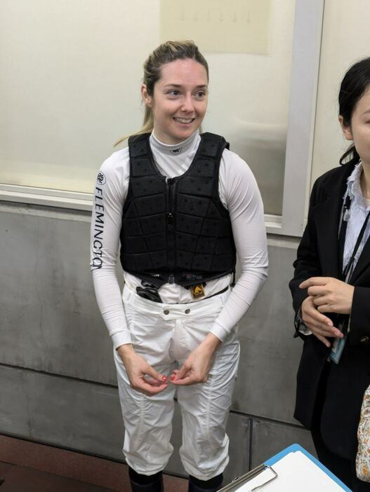 ミカエル・ミシェル騎手＝24日、東京競馬場（撮影・漆山貴禎）