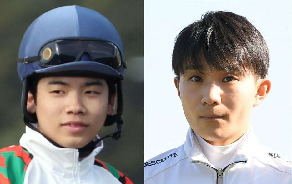 横山琉人騎手（左）と佐々木大輔騎手（右）