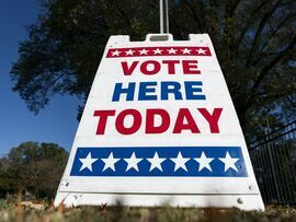 A sign at a polling location in North Carolina.