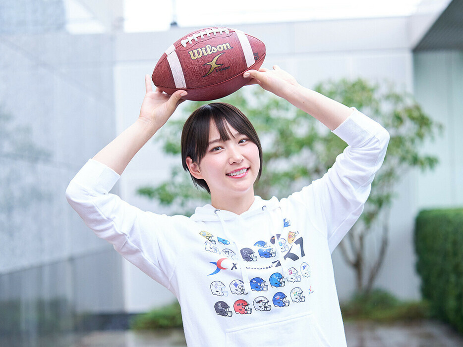 今季からアメフトXリーグの公式アンバサダーとして活動中の姫子さん　photo by Murakami Shogo