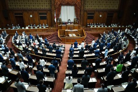 「育成就労」を創設する改正入管難民法などを可決、成立した6月の参院本会議（写真：共同通信社）