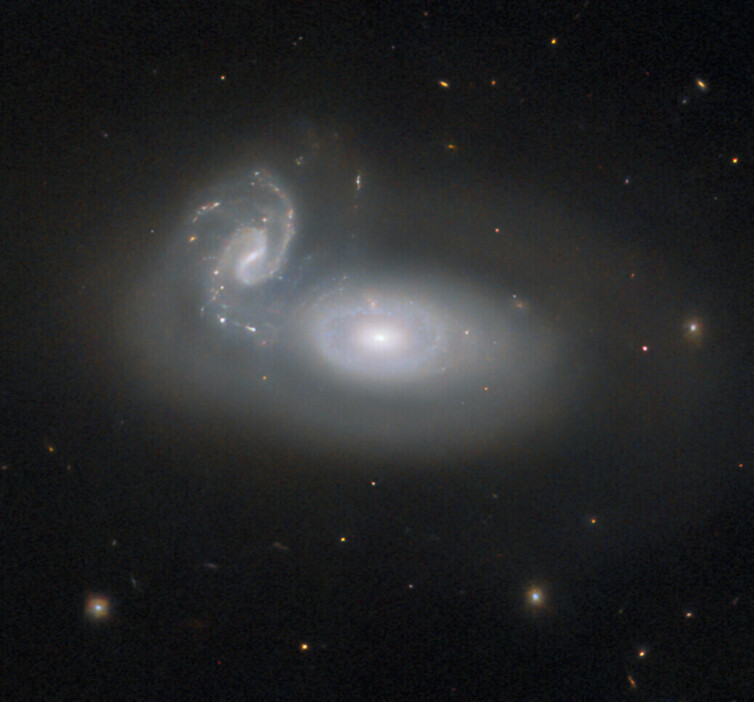 ハッブル宇宙望遠鏡（HST）が撮影した相互作用銀河「MCG+05-31-045」（Credit: ESA/Hubble & NASA, R. J. Foley (UC Santa Cruz)）