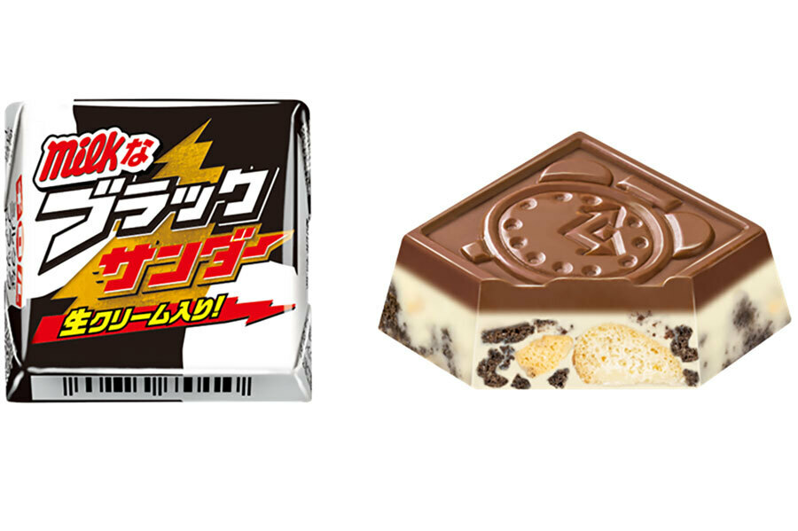 「チロルチョコ〈ミルクなブラックサンダー〉」（38円）