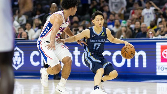 NBAグリズリーズ所属の河村勇輝選手（写真：USA TODAY Sports/ロイター/アフロ）