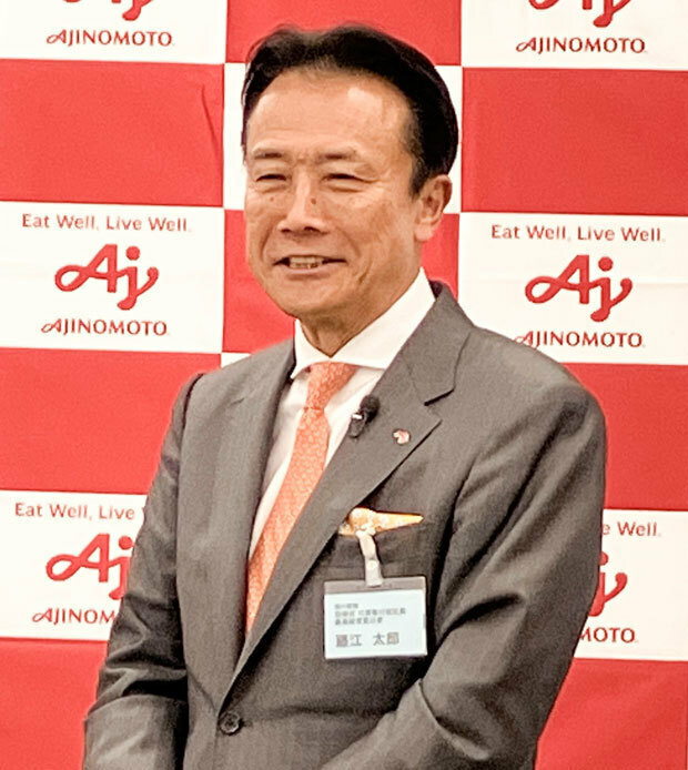 味の素の藤江太郎社長＝７日、東京都中央区（ＮＮＡ撮影）