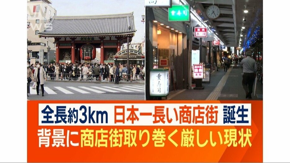 東京・浅草に日本一長い商店街が誕生　名店発見！下町を散策　一つになって活性化へ