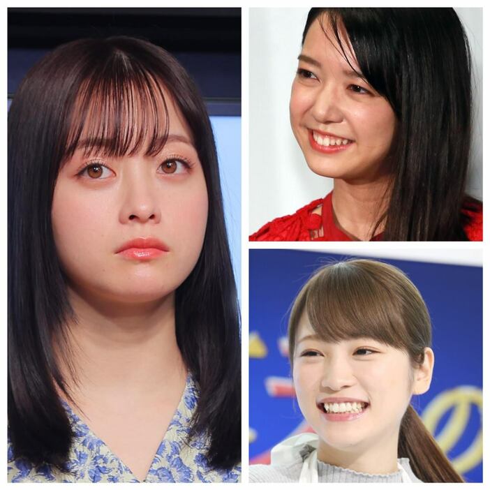 左側から右回りに橋本環奈、上白石萌音、川栄李奈（Ｃ）日刊ゲンダイ