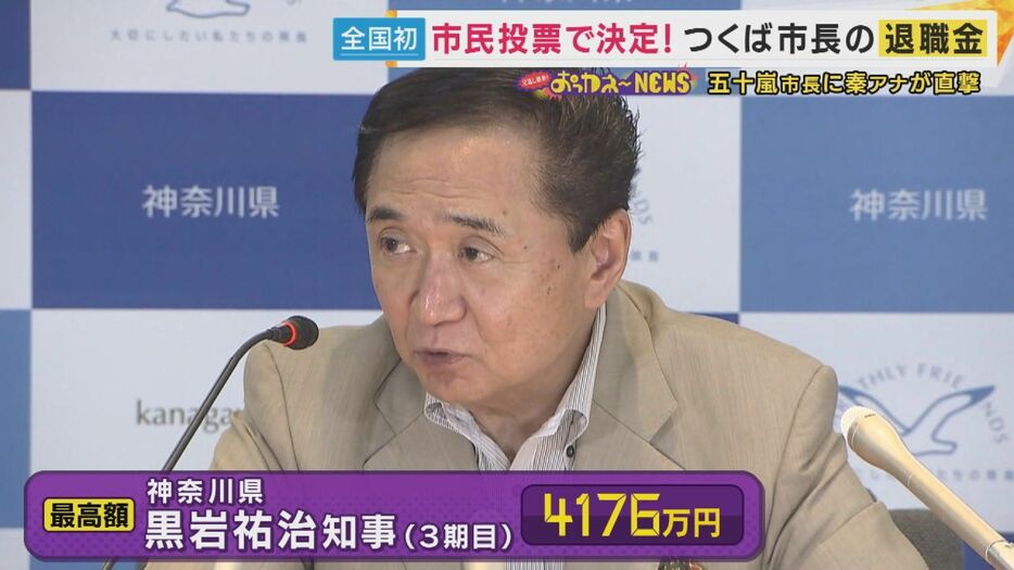 神奈川県・黒岩祐治知事は4176万円の退職金