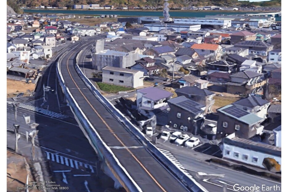 倉敷市内を走る国道2号玉島バイパス（画像：Google Earth）。