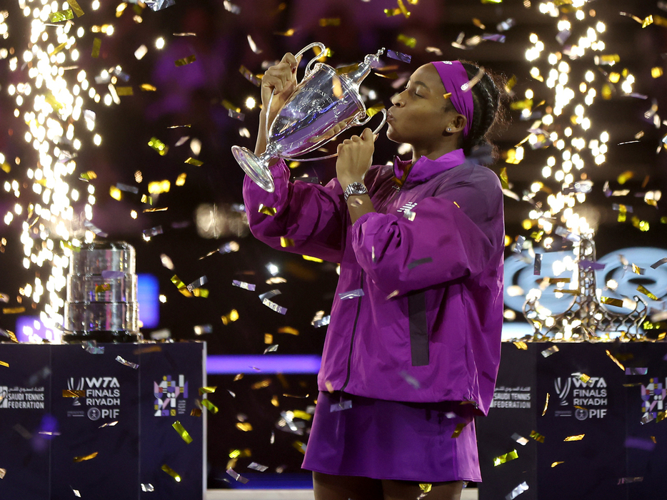 「WTAファイナルズ・リヤド」（サウジアラビア・リヤド）で大会初優勝を飾ったココ・ガウフ（アメリカ）（Getty Images）