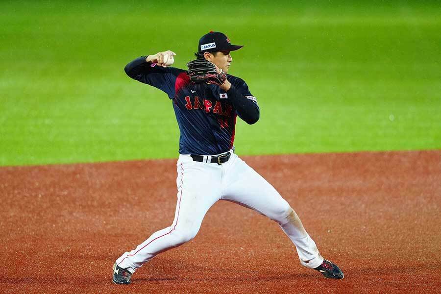 好プレーを見せ、侍ジャパンの勝利に貢献した紅林弘太郎【写真：小林靖】