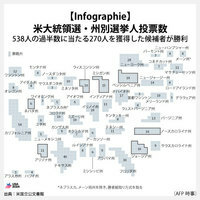 【Infographie】米大統領選・州別選挙人投票数