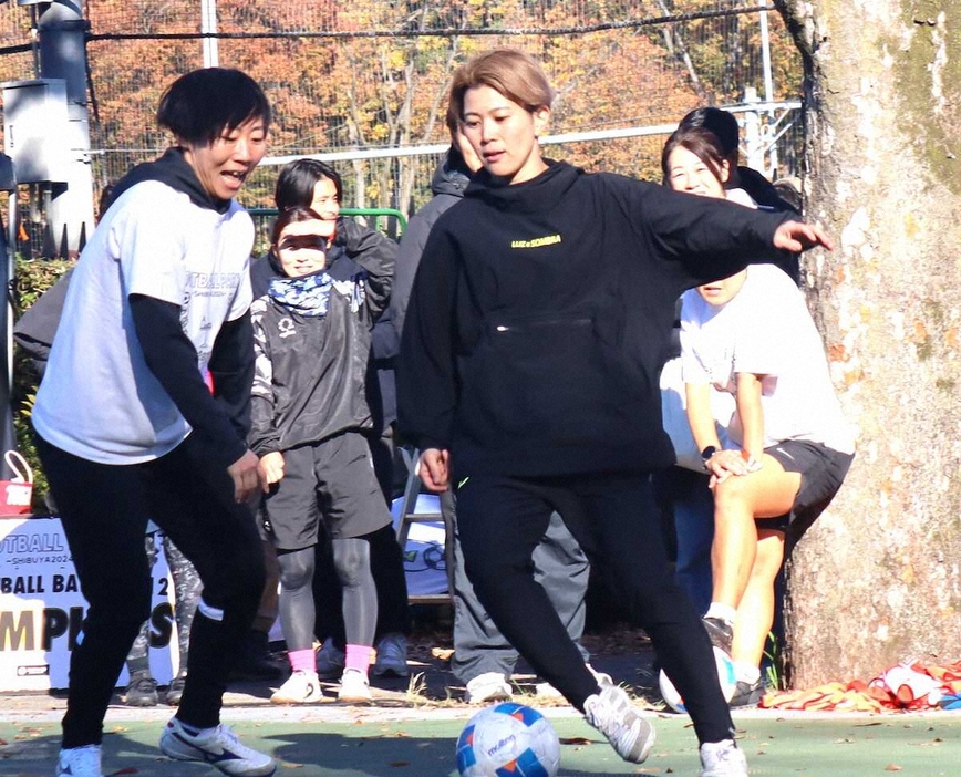 「FOOTBALL　PARK　SHIBUYA」に参加したフットサル女子日本代表の筏井りさ