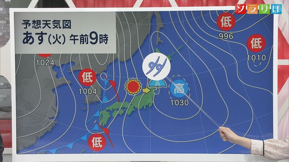 26日午前9時の予想天気図