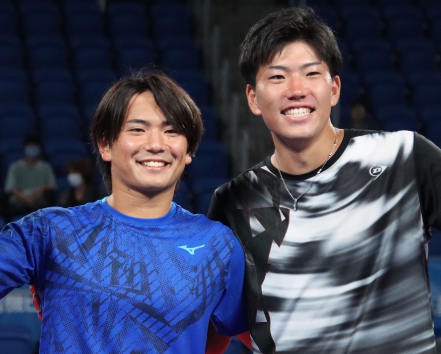 左から渡邉聖太と柚木武（全日本選手権）[画像/tennis365.net]