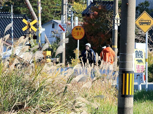 クマを駆除した現場近く＝２５日午前１１時４５分ごろ、朝日町横尾