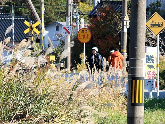 クマを駆除した現場近く＝２５日午前１１時４５分ごろ、朝日町横尾