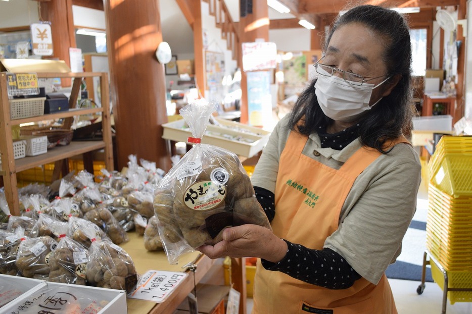 販売されているヤマノイモ（南大門で）