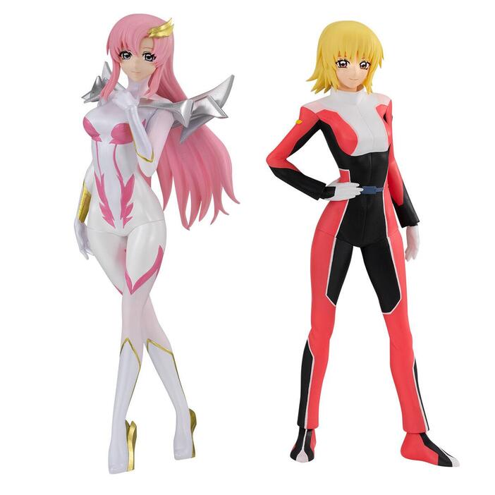 「機動戦士ガンダムSEED FREEDOM」のラクス・クラインとカガリ・ユラ・アスハのフィギュアのセット「機動戦士ガンダムSEED FREEDOM GASHA PORTRAITS ラクス・クライン＆カガリ・ユラ・アスハ セット」（c）創通・サンライズ