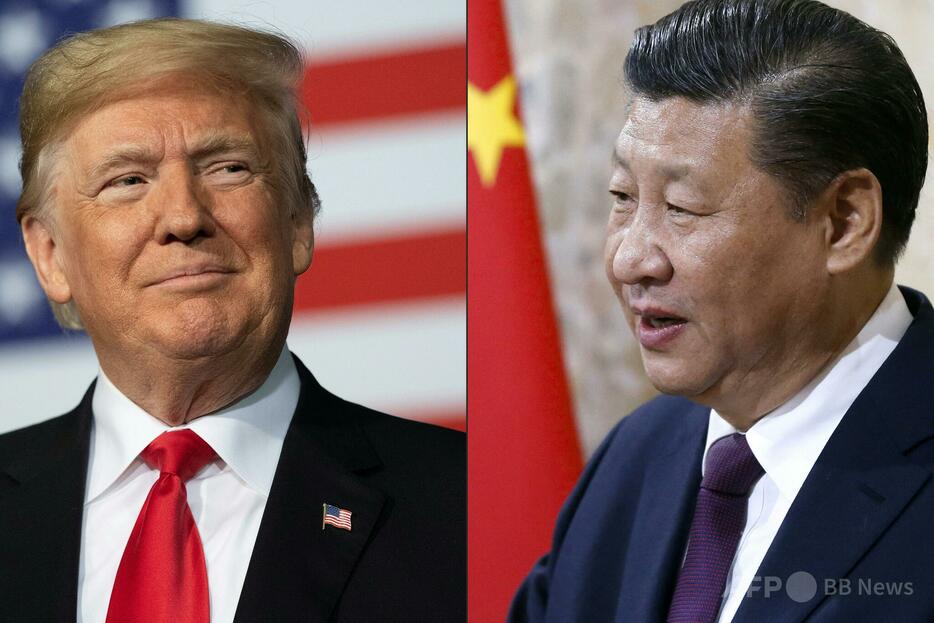 中国の習近平国家主席（右）とドナルド・トランプ米大統領（当時、2020年5月14日作成）。【翻訳編集】 AFPBB News