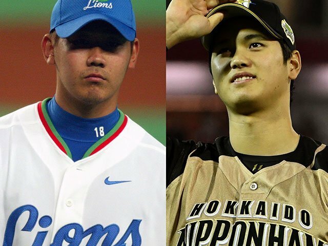 松坂大輔と大谷翔平。1980年度と1994年度生まれのヒーローだが、同学年で名選手が数多くいた世代は鮮烈な印象を残す photograph by Koji Asakura/Hideki Sugiyama