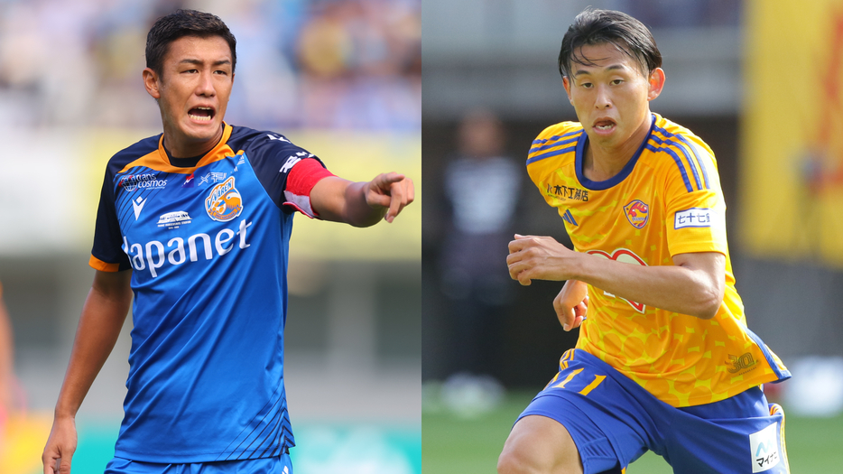 両チームのキーマンである秋野央樹（左）と郷家友太（C）J.LEAGUE