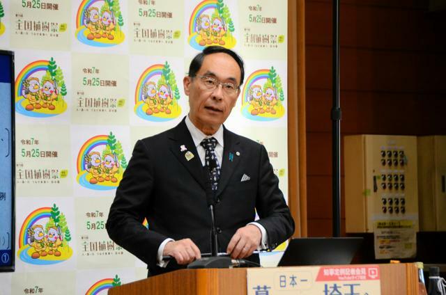 埼玉県の大野元裕知事=2024年11月25日、埼玉県庁、中村瞬撮影