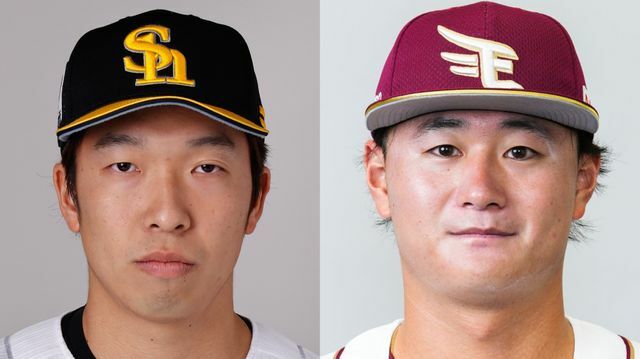 左から佐藤琢磨投手と澤野聖悠選手