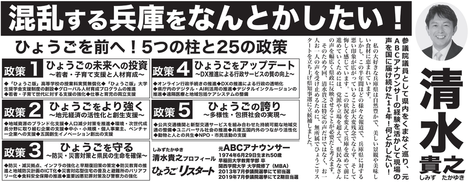 兵庫県知事選挙　選挙公報