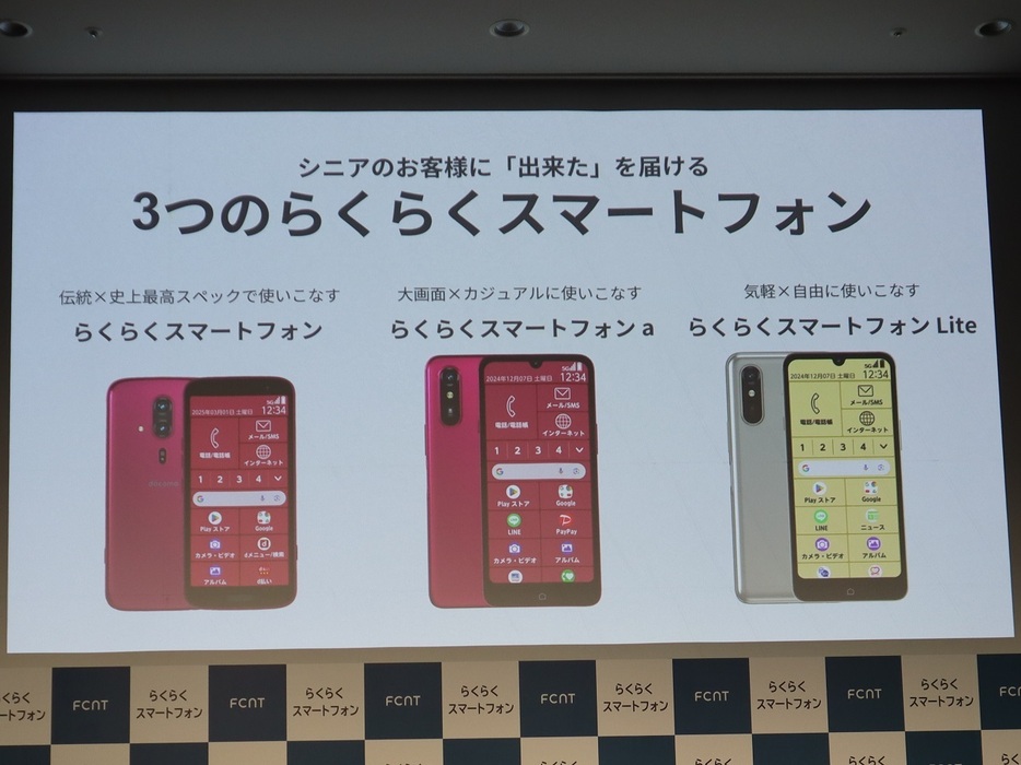 FCNT、「らくらくスマホ」3年ぶり新モデル--ワイモバイル向け、SIMフリーも用意の画像