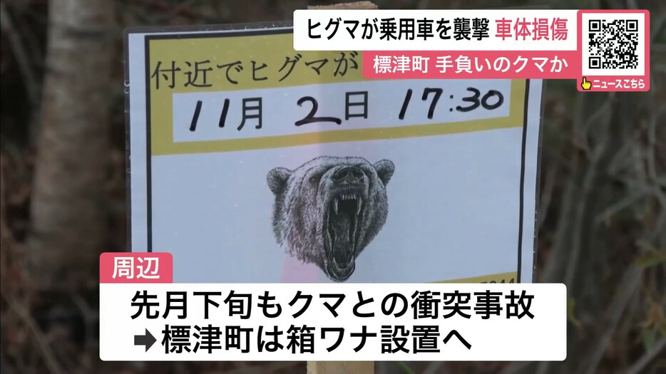 最近もクマとの衝突事故が起きたばかり…